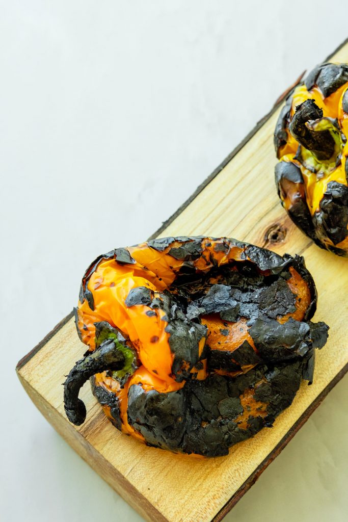 Perfectly charred roasted peppers