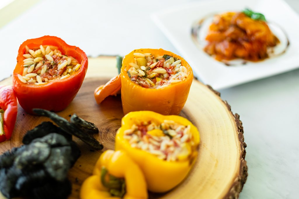 Delicious orzo stuffed peppers